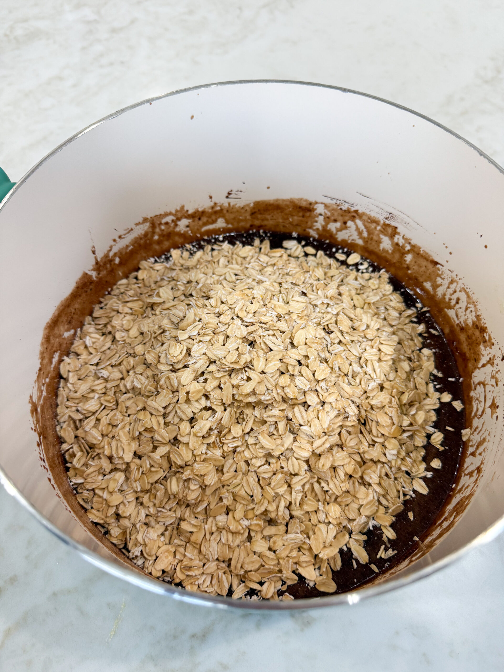 Oats added to pot