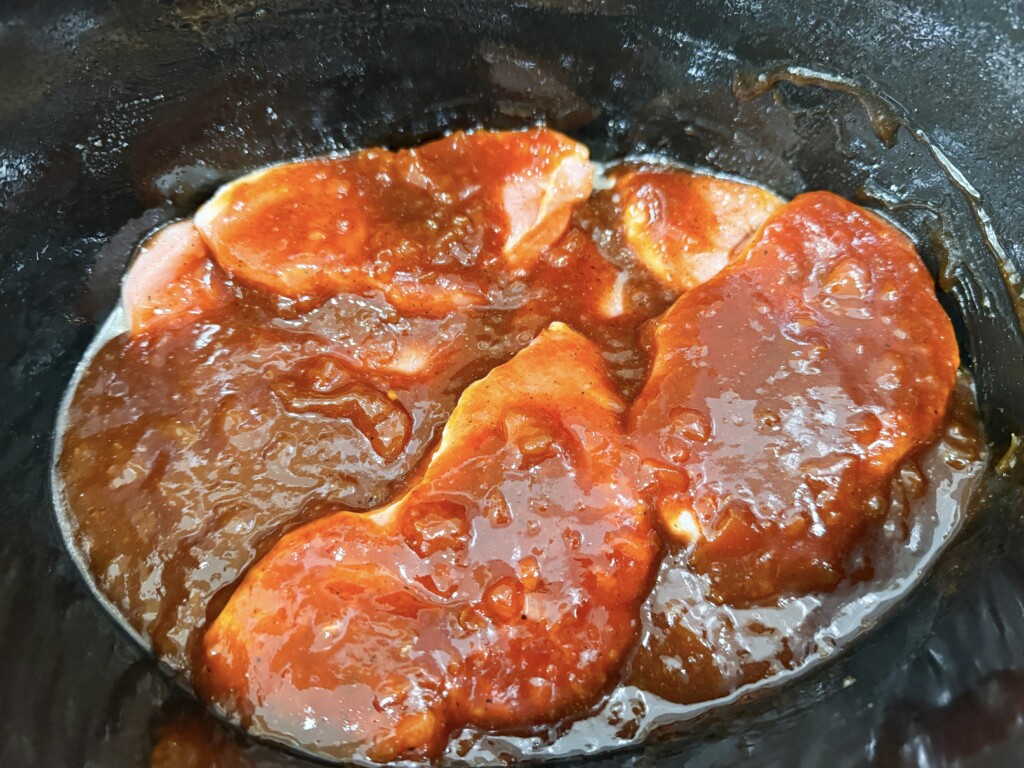 slow cooker BBQ pork chop