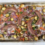 easy sheet pan Italian sausages and veggies