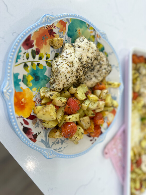 sheet pan pesto chicken