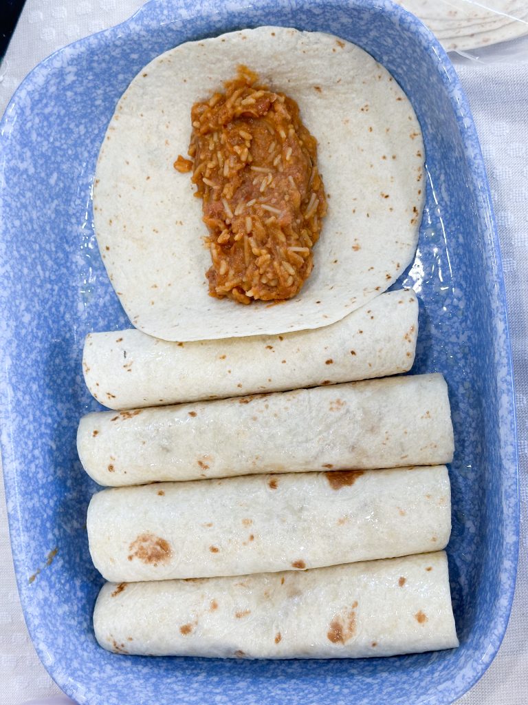 bean and rice enchiladas