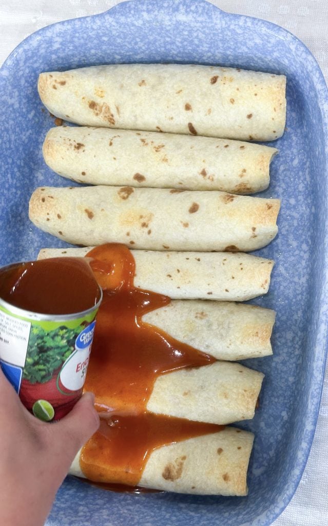 bean and rice enchiladas