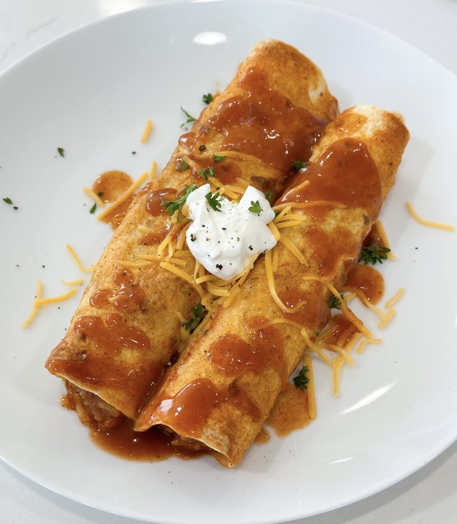 bean and rice enchiladas