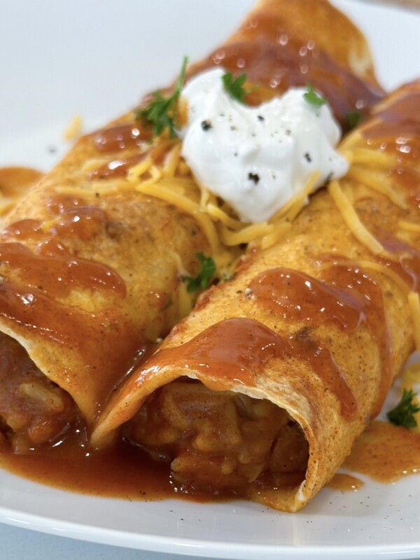 bean and rice enchiladas