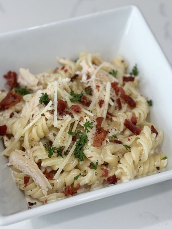 rotisserie chicken bacon alfredo