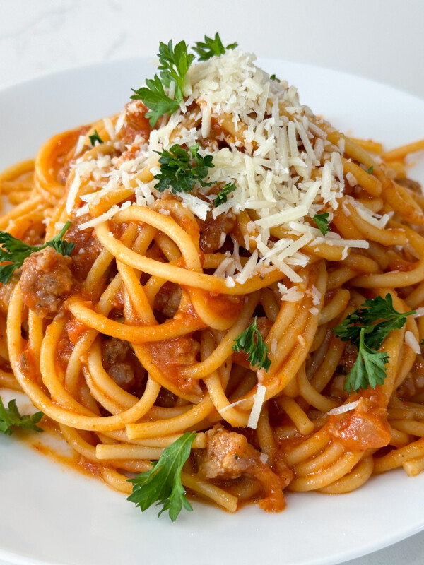 one-pot spaghetti with sausage