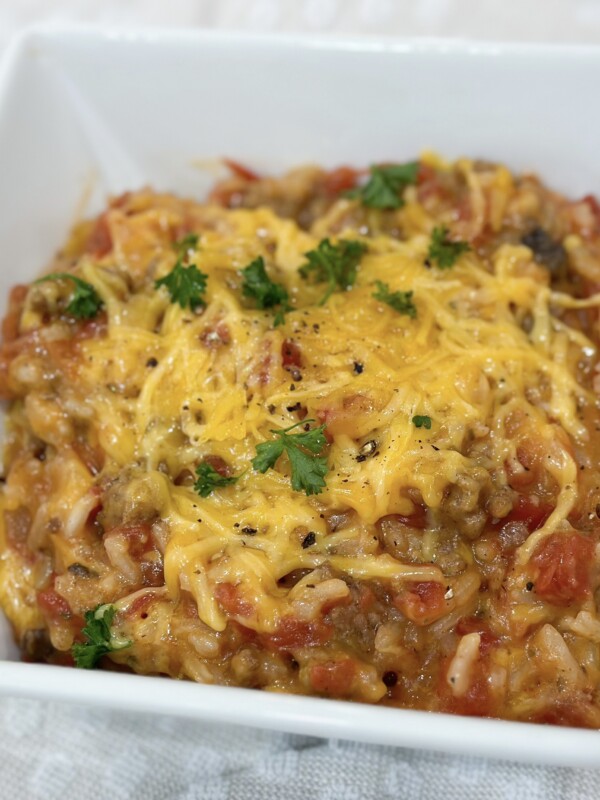 hamburger rice casserole dinner recipe