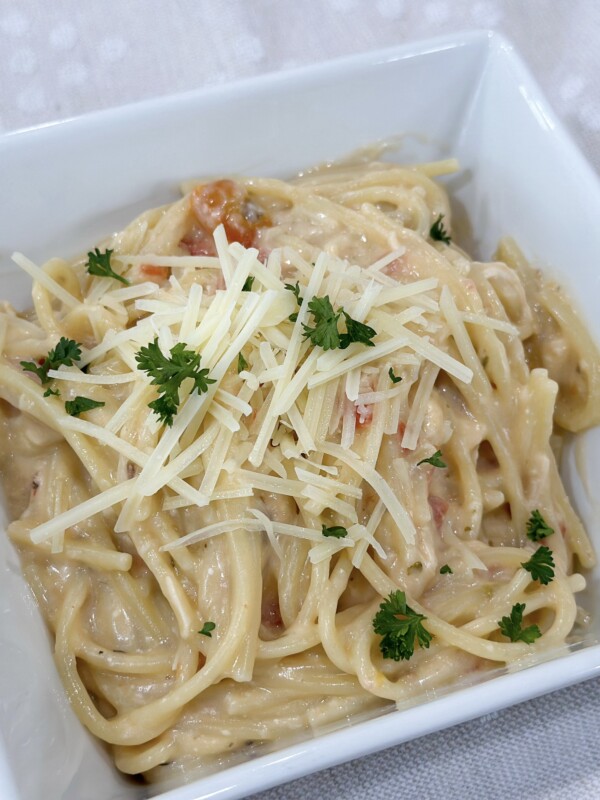Slow cooker chicken spaghetti
