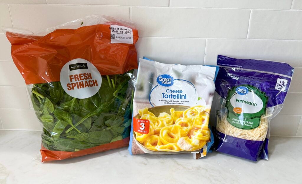 Skillet Tortellini with spinach