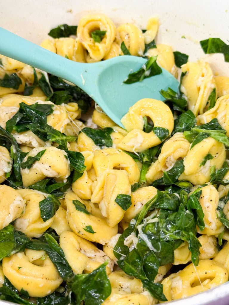 Skillet Tortellini with spinach