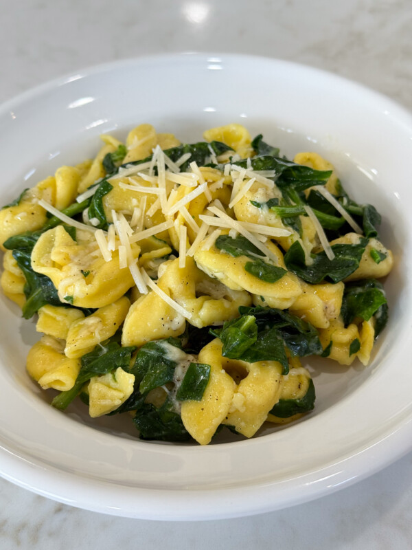 Skillet Tortellini with spinach