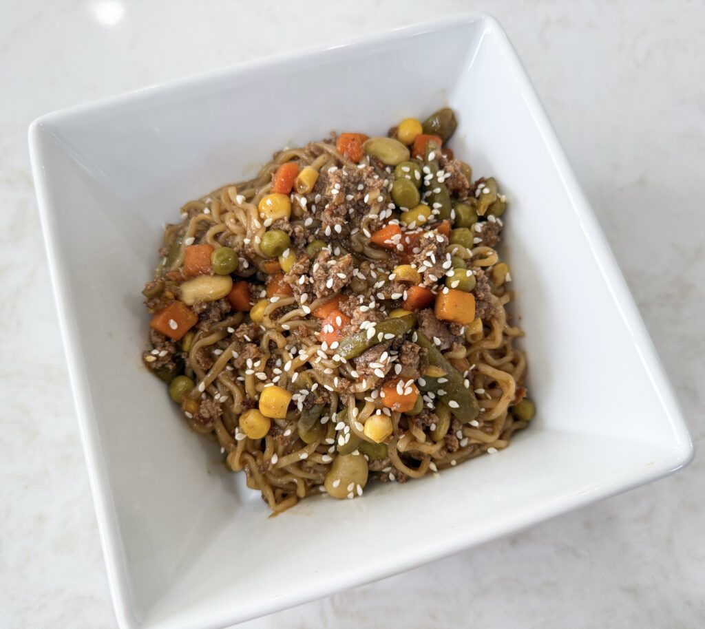 ramen stir fry with ground turkey