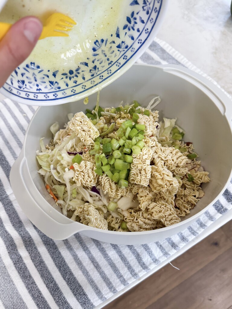 combine noodle salad ingredients