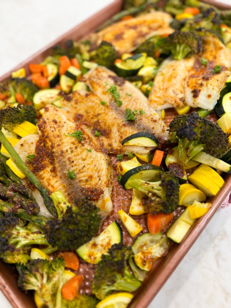 seasoned sheet pan tilapia