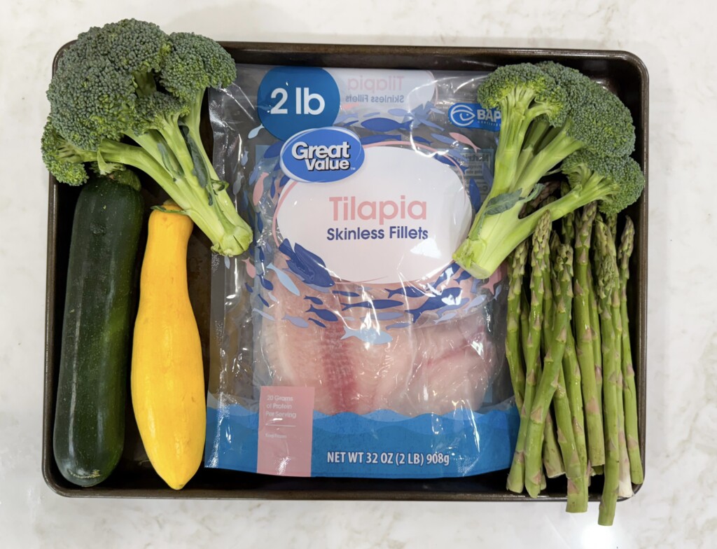 easy sheet pan tilapia ingredients