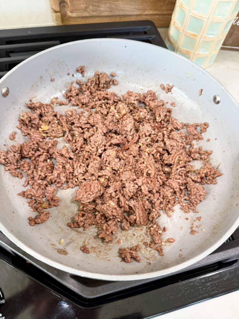 make beef for Egg roll in a bowl