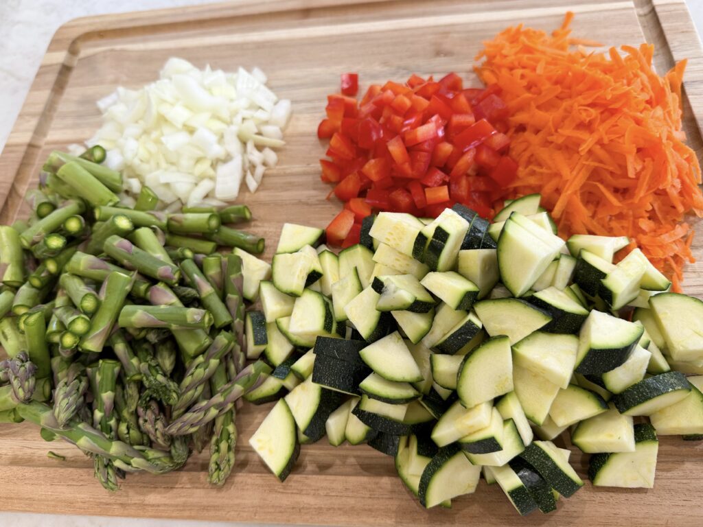 chopped veggies for stir fry