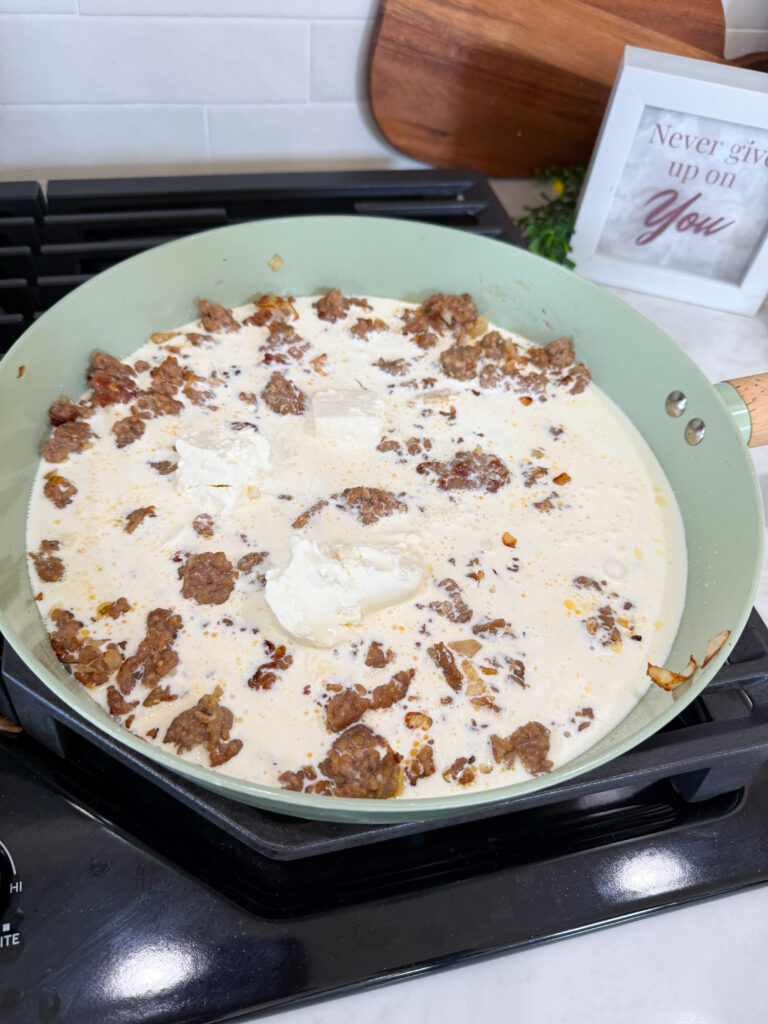 made creamy Italian sausage sauce