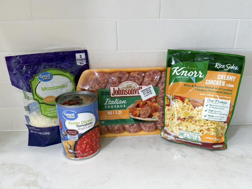 Italian Sausage and Rice dinner Ingredients