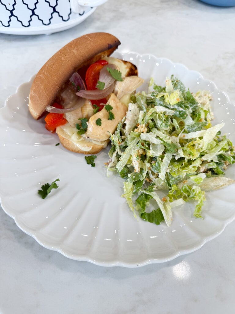 Simple Crockpot Chicken Philly Cheesesteak Sandwiches