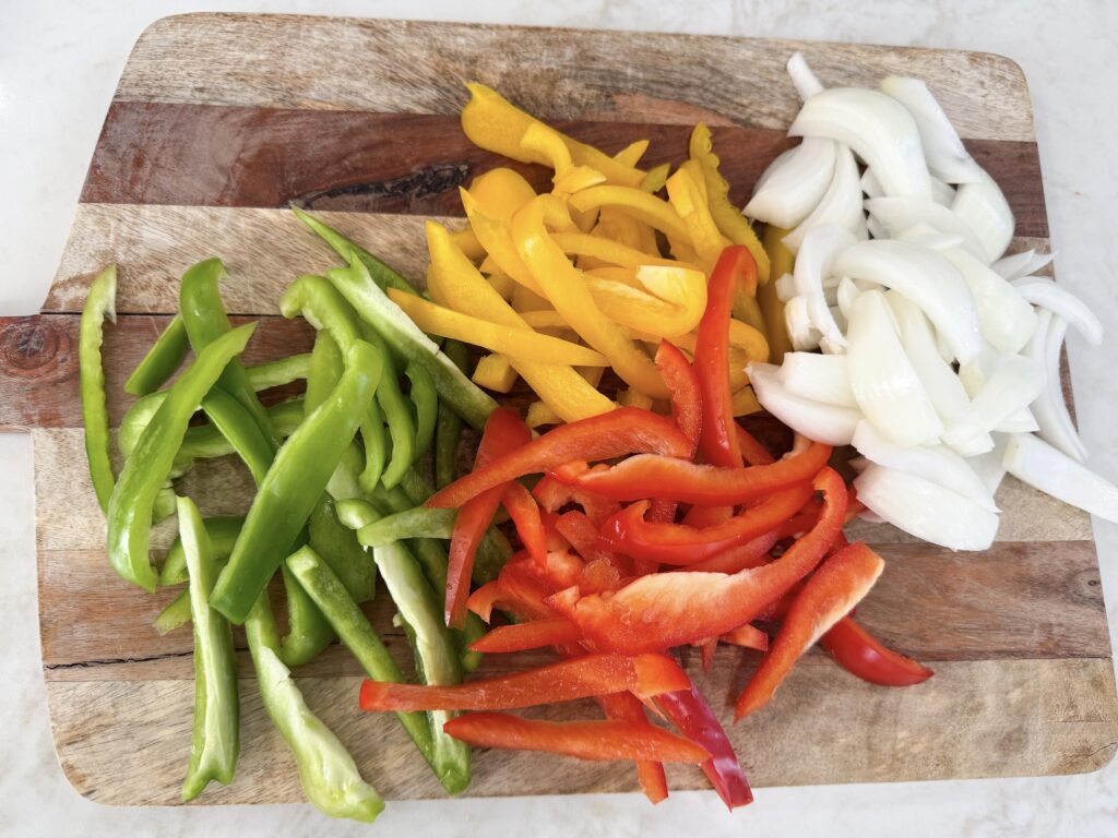 Prep peppers for One Pot Sausage Pasta