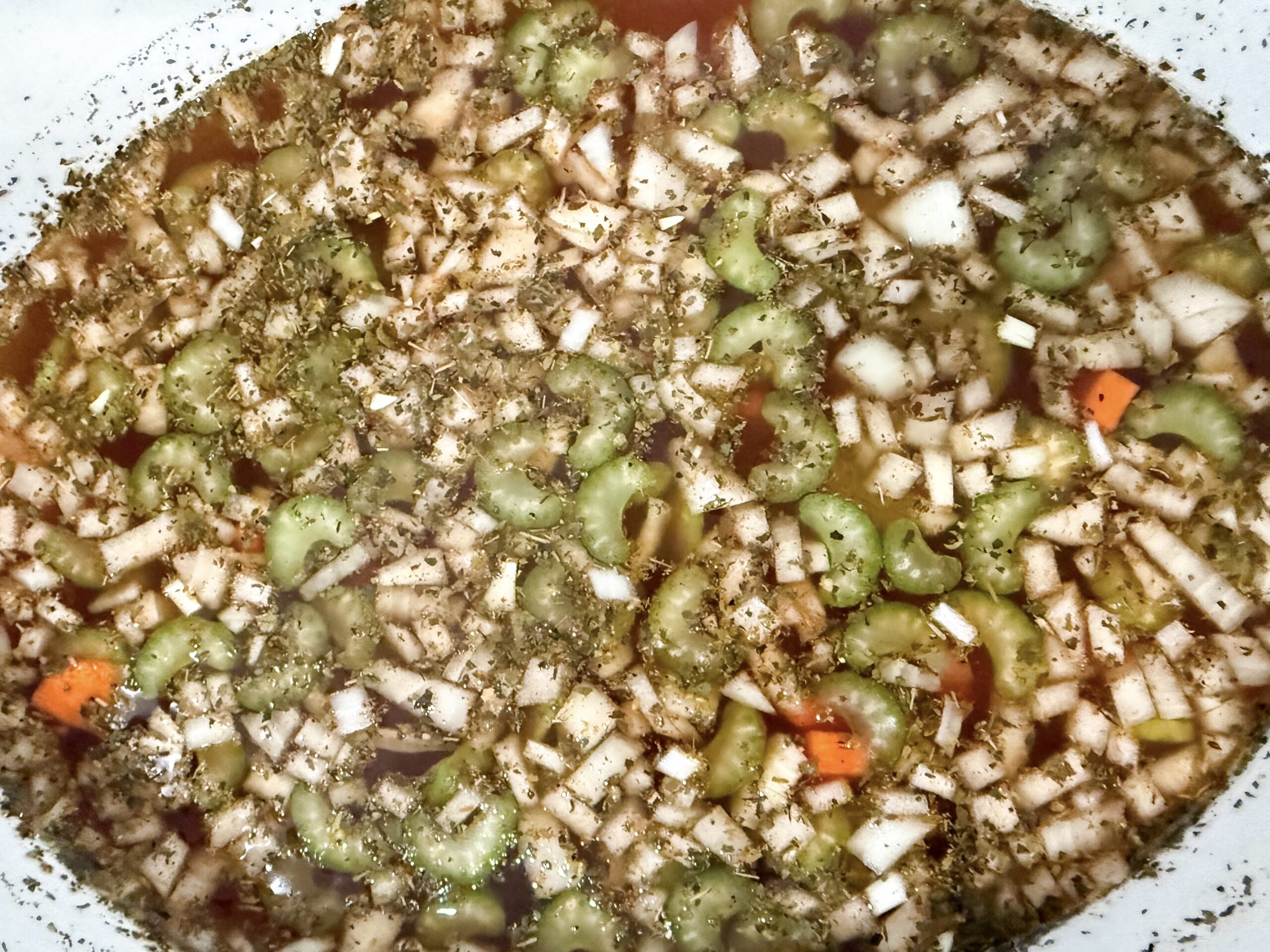 vegetables cooked and tender in the slow cooker